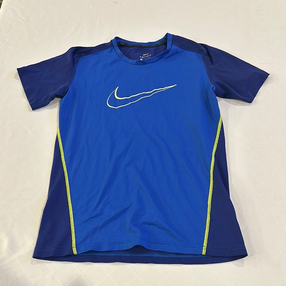 Nike boys Dri fit Blue Athletic short sleeve‎  T tee Shirt youth XL